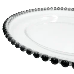 Beaded - Glass Charger Plate in Black (Item # 0239)