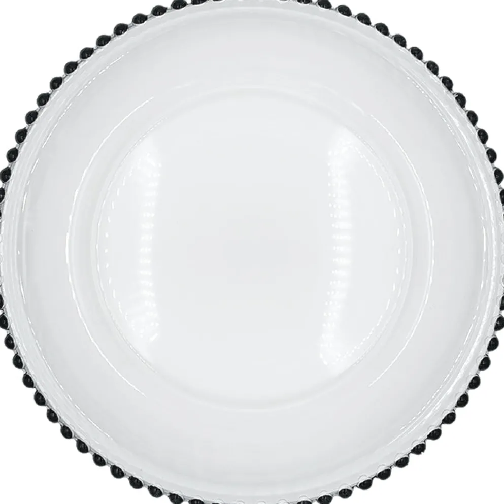 Beaded - Glass Charger Plate in Black (Item # 0239)