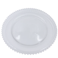 Beaded - Glass Charger Plate in Clear (Item # 0239)