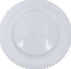 Beaded - Glass Charger Plate in Clear (Item # 0239)