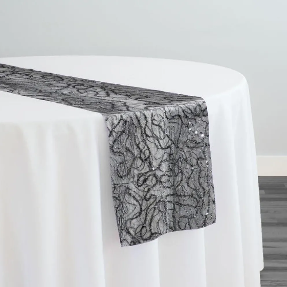 Bedazzle Table Runner in Charcoal