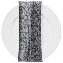 Bedazzle (w/ Poly Lining) Table Napkin in Black