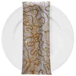 Bedazzle (w/ Poly Lining) Table Napkin in Gold 24K