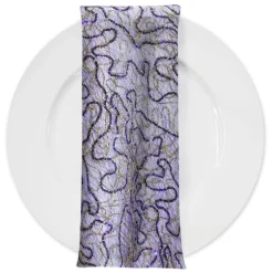 Bedazzle (w/ Poly Lining) Table Napkin in Purple Gold