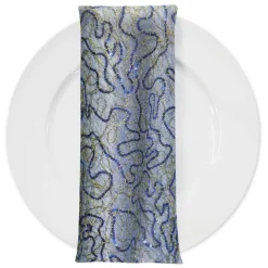 Bedazzle (w/ Poly Lining) Table Napkin in Turquoise Gold