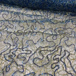 Bedazzle (w/ Poly Lining) Table Napkin in Turquoise Gold
