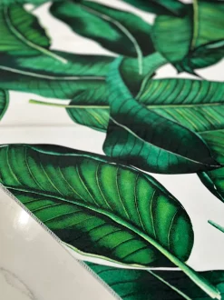 Beverly (Poly Print) Table Linen in Green/White