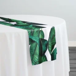 Beverly (Poly Print) Table Runner in Green/White