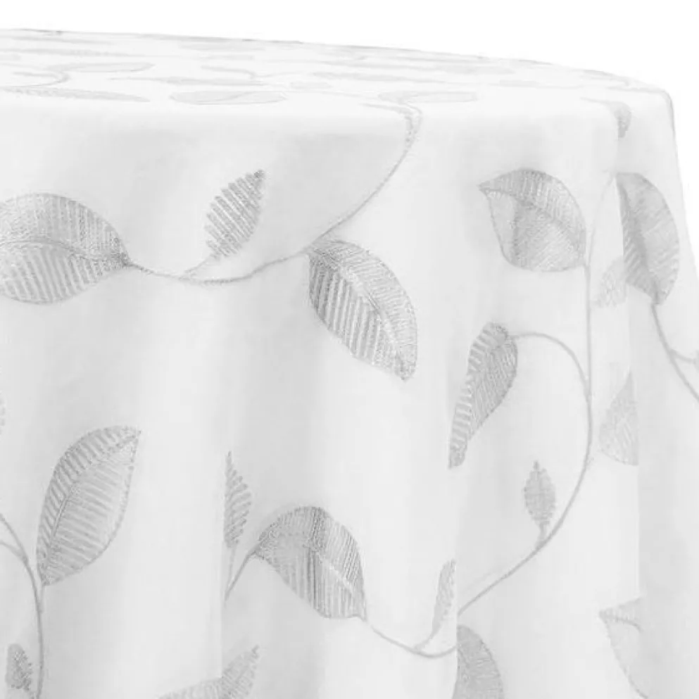 Birch Leaf Table Linen in White
