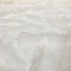 Birch Leaf Table Linen in White