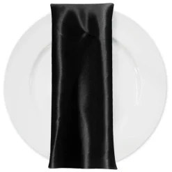 Bridal Satin Table Napkin in Black