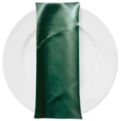 Bridal Satin Table Napkin in Hunter Green 38