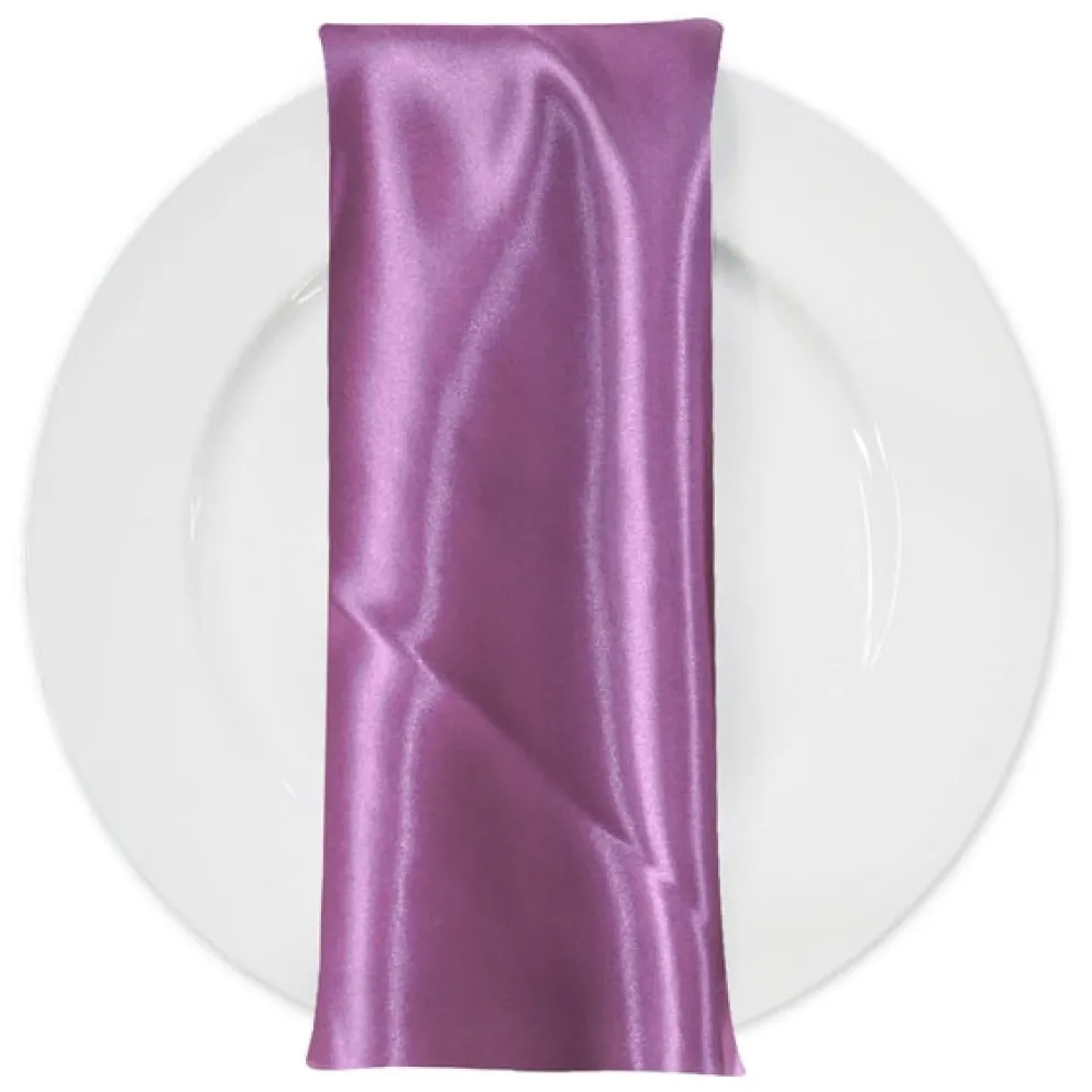 Bridal Satin Table Napkin in Mauve 35