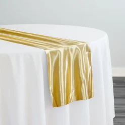Bridal Satin Table Runner in Gold 902