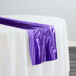 Bridal Satin Table Runner in Purple 653