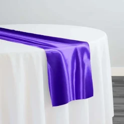 Bridal Satin Table Runner in Purple 658