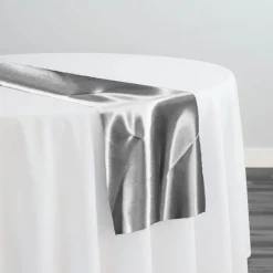Bridal Satin Table Runner in Silver 606