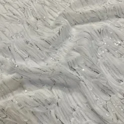 Brilliant Sheer Sequins Table Runner in White