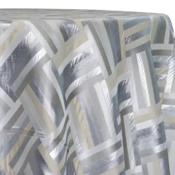 Broadway Jacquard (Reversible) Table Linen in Silver