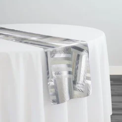 Broadway Jacquard (Reversible) Table Runner in Silver
