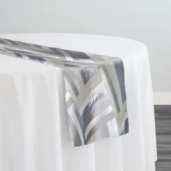 Broadway Jacquard (Reversible) Table Runner in Silver