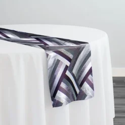 Broadway Jacquard (Reversible) Table Runner in Purple