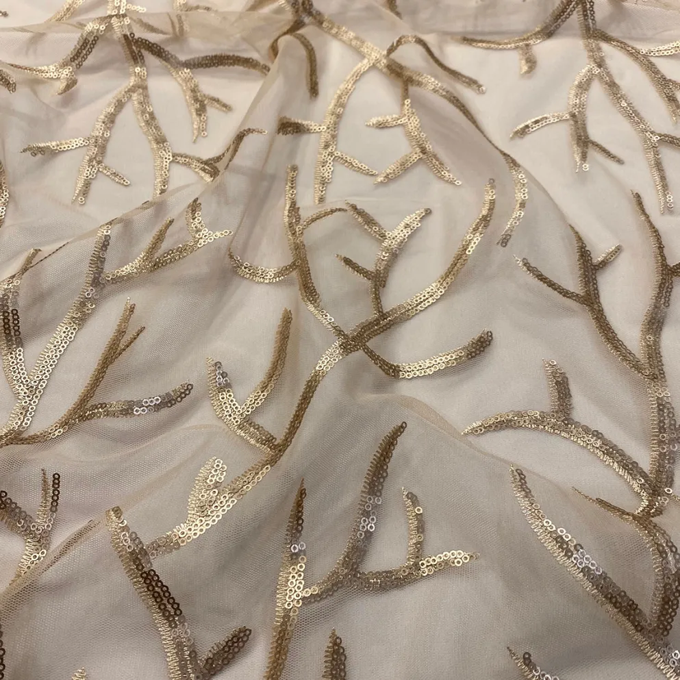 Brooks Sequins Table Linen in Champagne