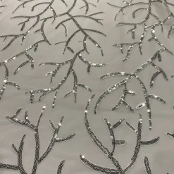 Brooks Sequins Table Runner in Silver and White