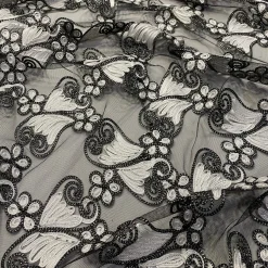 Butterfly Lace Table Runner in Black