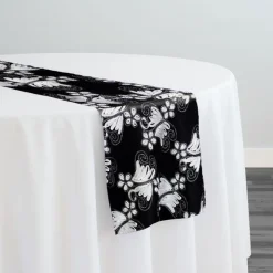 Butterfly Lace Table Runner in Black