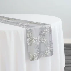 Butterfly Lace Table Runner in White