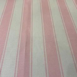 Cabana Stripe (Slub Print) Table Runner in Pink / White