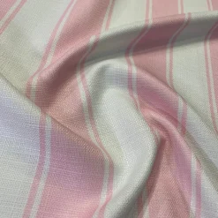 Cabana Stripe (Slub Print) Table Runner in Pink / White