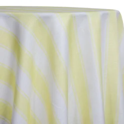 Cabana Stripe (Slub Print) Table Linen in Yellow / White