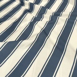 Cabana Stripe (Slub Print) Table Napkin in Navy / White