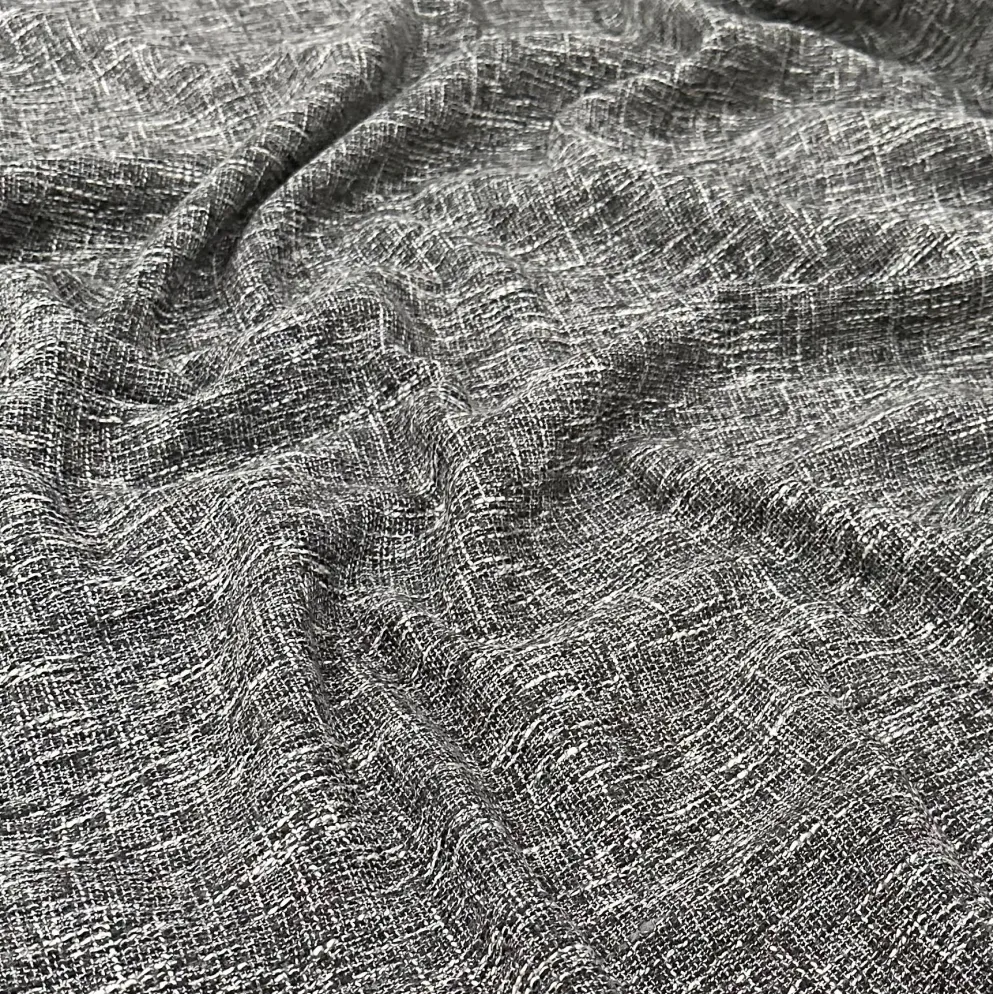 Capri Slub Linen Table Linen in Charcoal