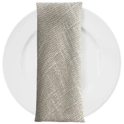 Capri Slub Linen Table Napkin in Silver