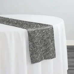 Capri Slub Linen Table Runner in Charcoal