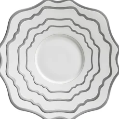 Casablanca Porcelain Collection in White/Silver