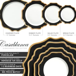 Casablanca Porcelain Collection in Black/Gold