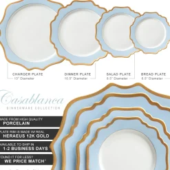Casablanca Porcelain Collection in Baby Blue/Gold