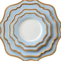 Casablanca Porcelain Collection in Baby Blue/Gold