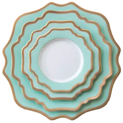 Casablanca Porcelain Collection in Aqua/Gold