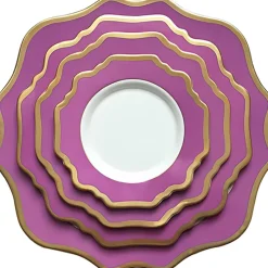 Casablanca Porcelain Collection in Berry/Gold