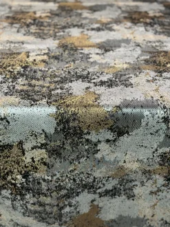 Cascade Jacquard Table Linen in Black and Gold