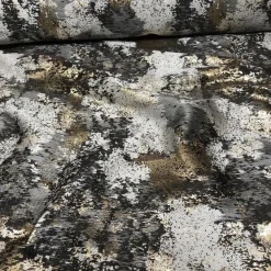 Cascade Jacquard Table Linen in Black and Gold