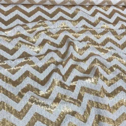 Chevron Glitz Sequins Table Runner in Gold