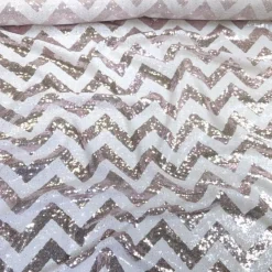 Chevron Glitz Sequins Table Runner in Blush
