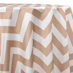Chevron Print (Lamour) Table Linen in Khaki and White