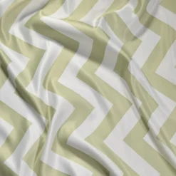 Chevron Print (Lamour) Table Linen in Sage and White